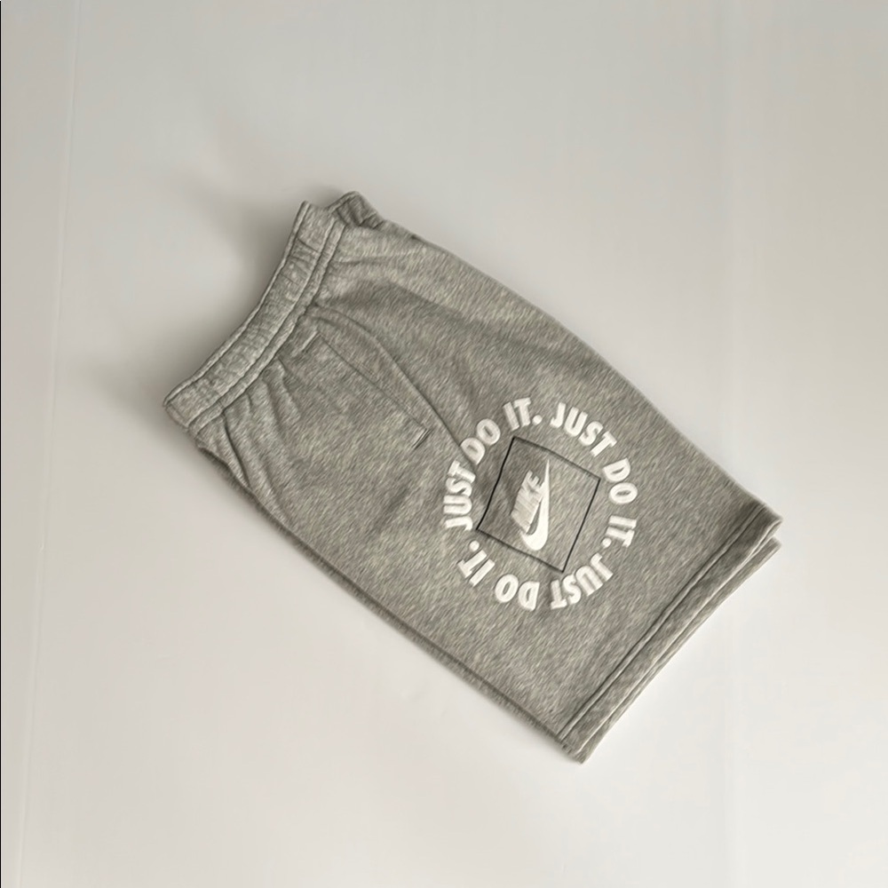 Nike Gray Athletic Shorts with Sporty Logo